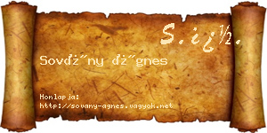 Sovány Ágnes névjegykártya